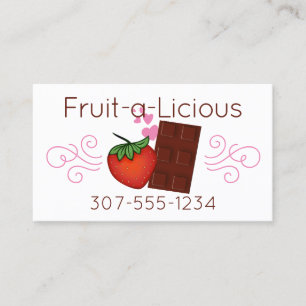 Tarjeta De Visita Confecciones de fresa cubiertas de chocolate