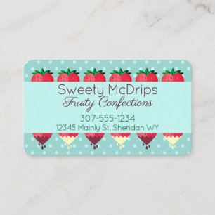 Tarjeta De Visita Confecciones de frutas de fresa cubiertas de choco