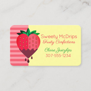 Tarjeta De Visita Confecciones de frutas de fresa cubiertas de choco