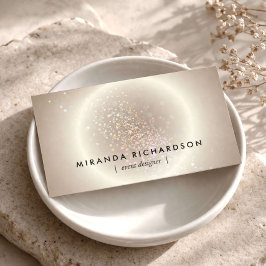 Tarjeta De Visita Confeti Celestial Resplandor Dorado