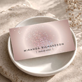 Tarjeta De Visita Confeti Celestial Rosa Resplandor