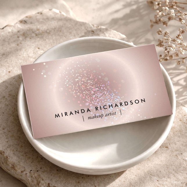 Tarjeta De Visita Confeti Celestial Rosa Resplandor (Subido por el creador)