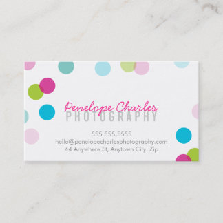 Tarjeta De Visita Confeti de colores vivos y vivos de moda moderno