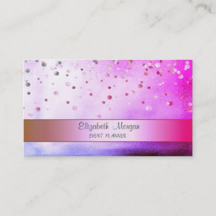 Tarjeta De Visita Confeti de Raya Moderno y Elegante