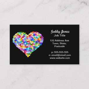 Tarjeta De Visita Confeti del corazón del arco iris