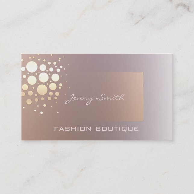 Tarjeta De Visita Confeti dorado/bronce elegante profesional (Anverso)