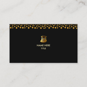 Tarjeta De Visita Confeti dorado elegante sobre negro