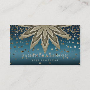 Tarjeta De Visita Confeti elegante de la yoga del logotipo de la