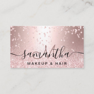 Tarjeta De Visita Confeti metálico subió maquillaje de la chispa del