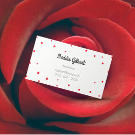 Tarjeta De Visita confeti retro - pétalos rojos