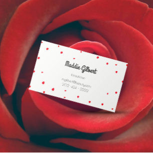 Tarjeta De Visita confeti retro - pétalos rojos