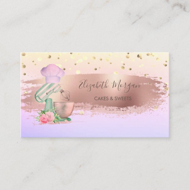 Tarjeta De Visita Confetti de flor mezclador profesional, pincel (Anverso)