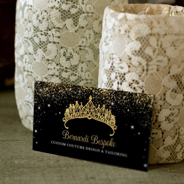 Tarjeta De Visita Confetti de oro Tiara (Subido por el creador)