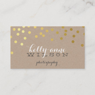 Tarjeta De Visita CONFETTI GLAMOROSO lindo Relieve metalizado de oro