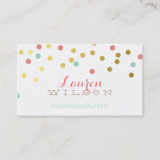 Tarjeta De Visita CONFETTI GLAMOROUS lindo Relieve metalizado de oro