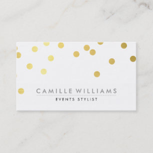 Tarjeta De Visita CONFETTI moderno lindo Relieve metalizado de oro c