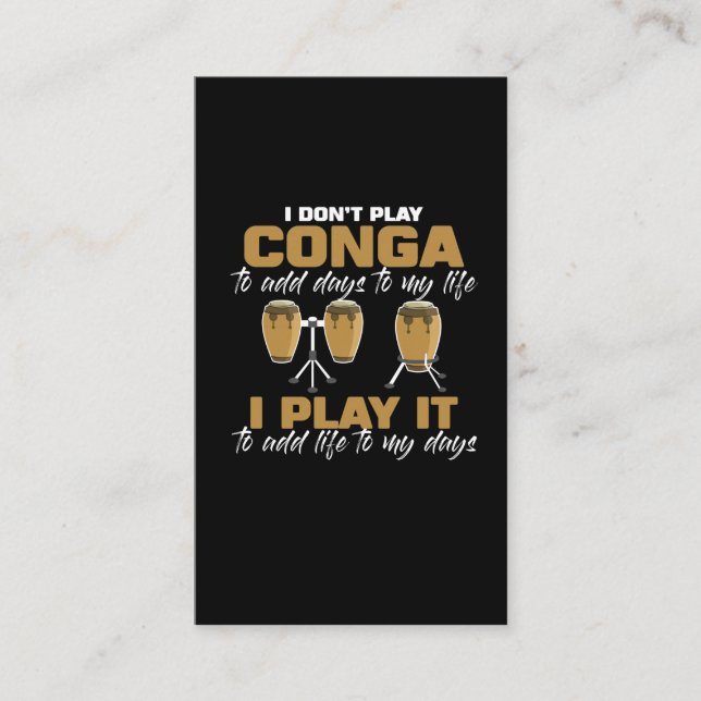 Tarjeta De Visita Conga drum Cuba Música tumbadora Drummer (Anverso)