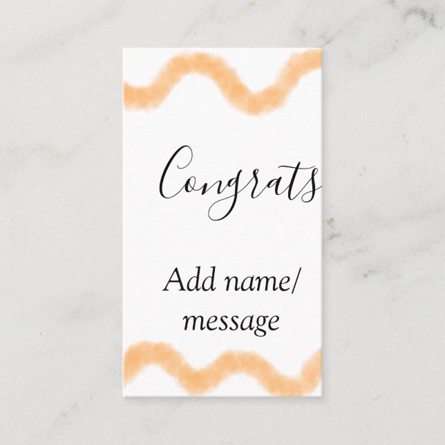 Tarjeta De Visita Congrats orange spiral Spanish border boho retro n (Anverso)