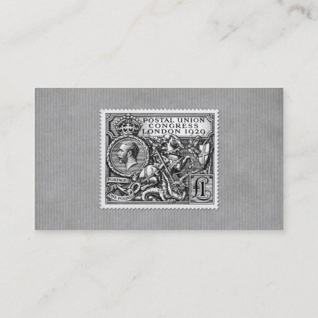 Tarjeta De Visita Congreso postal 1929 de la unión sello de 1 libra (Reverso)