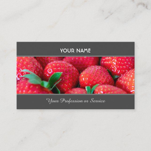 Tarjeta De Visita Conjunto de fresa de frutilla roja para los agricu (Anverso)