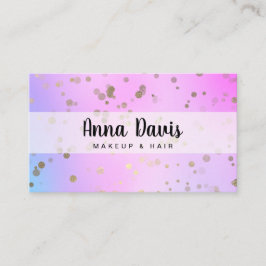 Tarjeta De Visita Conjuntos de oro holográfico maquillaje y pelo