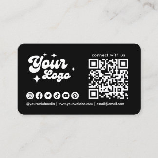 Tarjeta De Visita Connect With Us Logo Qr Code Social Media Icons