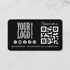 Tarjeta De Visita Connect with us Social Media QR Code Black Busines