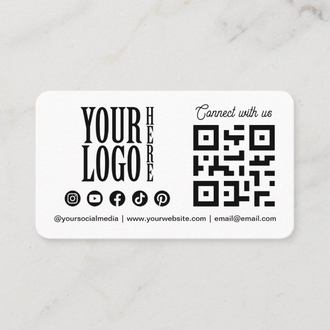 Tarjeta De Visita Connect with us Social Media QR Code whit Business (Anverso)