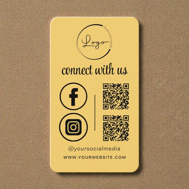 Tarjeta De Visita Connect With Us Yellow QR Code (Subido por el creador)