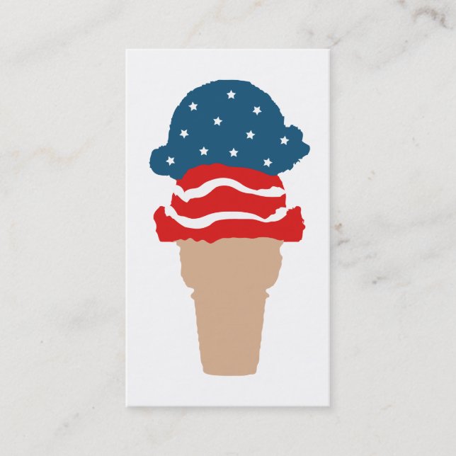 Tarjeta De Visita Cono de helado de las barras y estrellas (Anverso)