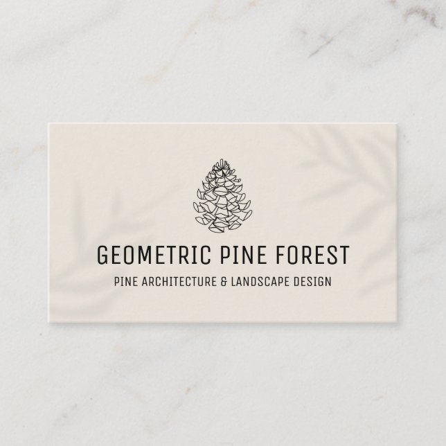 Tarjeta De Visita Cono de pino rústico de árbol forestal de sombra d (Anverso)