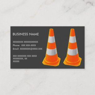 Tarjeta De Visita Cono de tráfico con franjas grises