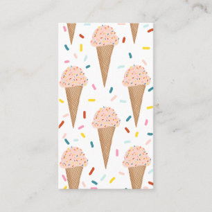 Tarjeta De Visita Conos de helado rosados deliciosos