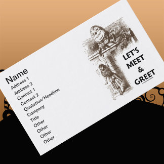 Tarjeta De Visita Conozcamos y saludemos a Alice Humpty Dumpty Wonde