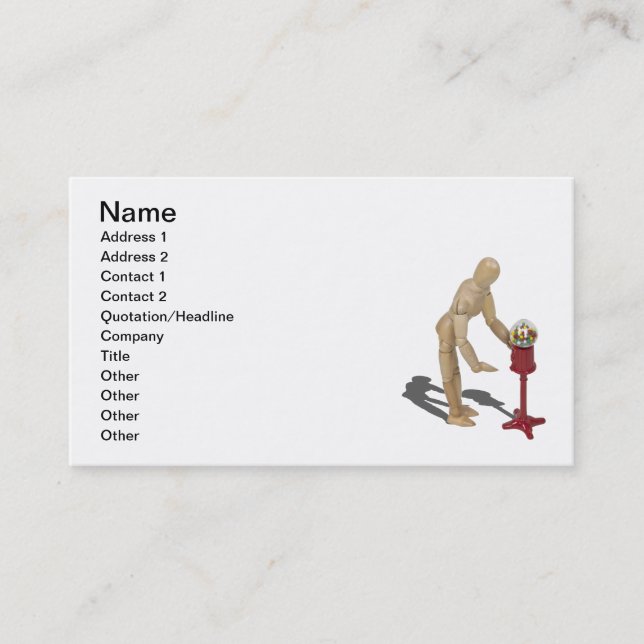 Tarjeta De Visita Conseguir Gumball de dispensador (Anverso)