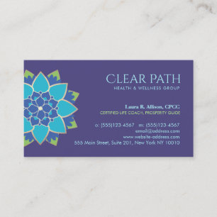 Tarjeta De Visita Consejero de bienestar Blue Lotus y salud natural