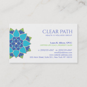 Tarjeta De Visita Consejero de bienestar Blue Lotus y salud natural