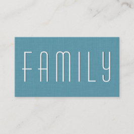 Tarjeta De Visita CONSEJERO DE LA FAMILIA Aqua Estilo simple V39