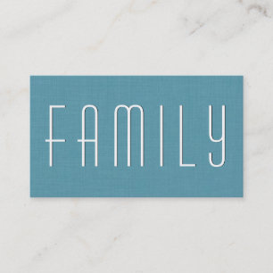 Tarjeta De Visita CONSEJERO DE LA FAMILIA Aqua Estilo simple V39