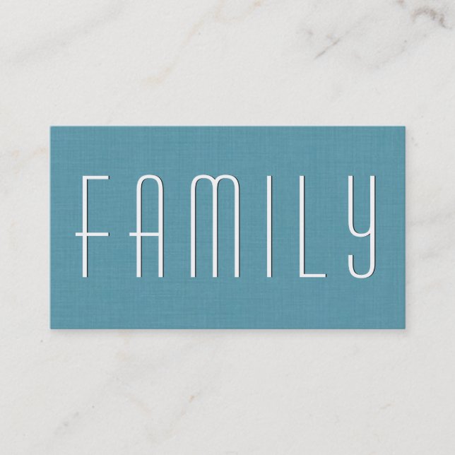 Tarjeta De Visita CONSEJERO DE LA FAMILIA Aqua Estilo simple V39 (Anverso)