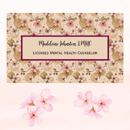 Tarjeta De Visita Consejero de Salud Mental Cherry Blossom Sakura 