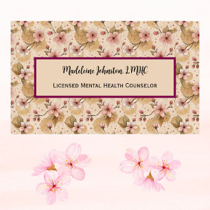 Tarjeta De Visita Consejero de Salud Mental Cherry Blossom Sakura