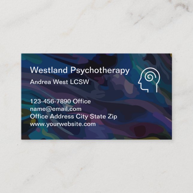 Tarjeta De Visita Consejero De Salud Mental De Psiquiatría (Anverso)