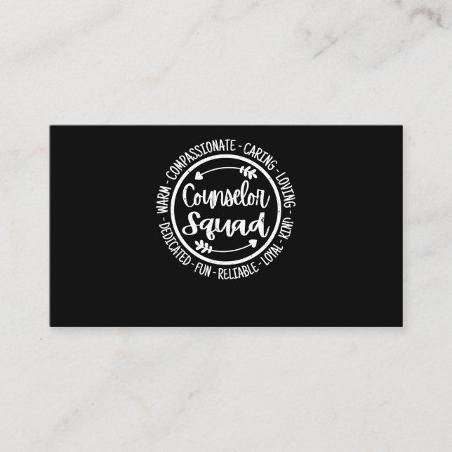 Tarjeta De Visita Consejero Escuadrón Escolar Consejero Profesor Vin (Anverso)