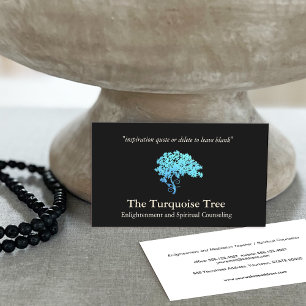 Tarjeta De Visita Consejero Espiritual Coach Life Árbol Turquesa