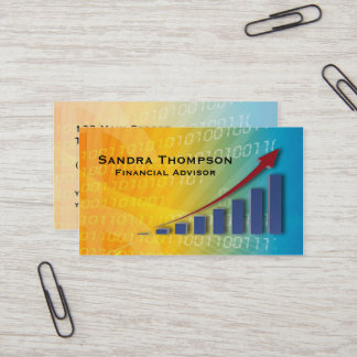 Tarjeta De Visita Consejero financiero amarillo azul de la carta
