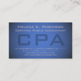 Tarjeta De Visita Consejero financiero de CPA del contable azul de
