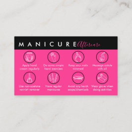 Tarjeta De Visita consejos de cuidados posteriores a manicura Neon P