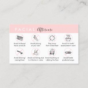 Tarjeta De Visita Consejos de cuidados posteriores faciales post ins