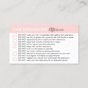 Tarjeta De Visita Consejos de cuidados posteriores para extensiones